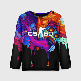 Детский лонгслив 3D с принтом CS GO HYPER BEAST в городе Новоалтайск, 100% полиэстер | длинные рукава, круглый вырез горловины, полуприлегающий силуэт
 | cs go | cs going | кс го | кс го кейс | кс го скин | скачивать кс. | скины cs go