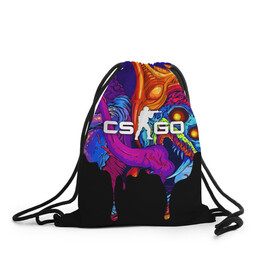 Рюкзак-мешок 3D с принтом CS GO HYPER BEAST в городе Новоалтайск, 100% полиэстер | плотность ткани — 200 г/м2, размер — 35 х 45 см; лямки — толстые шнурки, застежка на шнуровке, без карманов и подкладки | cs go | cs going | кс го | кс го кейс | кс го скин | скачивать кс. | скины cs go