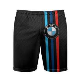 Мужские шорты спортивные с принтом BMW M SPORT CARBON в городе Новоалтайск,  |  | bmw | bmw motorsport | bmw performance | carbon | m | m power | motorsport | performance | sport | бмв | карбон | моторспорт | спорт