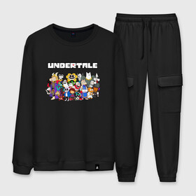 Мужской костюм хлопок с принтом UNDERTALE в городе Новоалтайск, 100% хлопок | на свитшоте круглая горловина, мягкая резинка по низу. Брюки заужены к низу, на них два вида карманов: два “обычных” по бокам и два объемных, с клапанами, расположенные ниже линии бедра. Брюки с мягкой трикотажной резинкой на поясе и по низу штанин. В поясе для дополнительного комфорта — широкие завязки | undertale | андертейл | игра андертейл | игра. | русский андертейл | тоби фокс