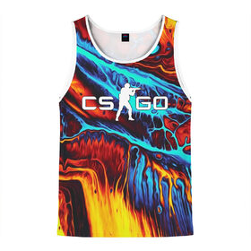 Мужская майка 3D с принтом CS GO STRIPES FLAME КС ГО ПЛАМЯ в городе Новоалтайск, 100% полиэстер | круглая горловина, приталенный силуэт, длина до линии бедра. Пройма и горловина окантованы тонкой бейкой | astralis | awp | counter strike | cs go | cs go global offensive | cs:go | faze clan | hyper beast | team liquid | астралис | кс го | тим ликвид | фейз клан | хайпер бист