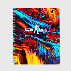Тетрадь с принтом CS GO STRIPES FLAME КС ГО ПЛАМЯ в городе Новоалтайск, 100% бумага | 48 листов, плотность листов — 60 г/м2, плотность картонной обложки — 250 г/м2. Листы скреплены сбоку удобной пружинной спиралью. Уголки страниц и обложки скругленные. Цвет линий — светло-серый
 | astralis | awp | counter strike | cs go | cs go global offensive | cs:go | faze clan | hyper beast | team liquid | астралис | кс го | тим ликвид | фейз клан | хайпер бист