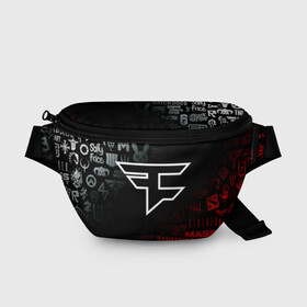 Поясная сумка 3D с принтом FAZE CLAN в городе Новоалтайск, 100% полиэстер | плотная ткань, ремень с регулируемой длиной, внутри несколько карманов для мелочей, основное отделение и карман с обратной стороны сумки застегиваются на молнию | astralis | awp | counter strike | cs go | cs go global offensive | cs:go | faze clan | hyper beast | team liquid | астралис | кс го | тим ликвид | фейз клан | хайпер бист