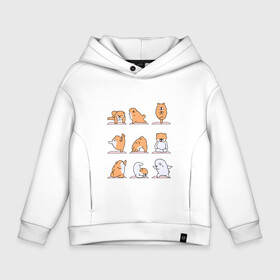 Детское худи Oversize хлопок с принтом DOG & GYMNASTICS в городе Новоалтайск, френч-терри — 70% хлопок, 30% полиэстер. Мягкий теплый начес внутри —100% хлопок | боковые карманы, эластичные манжеты и нижняя кромка, капюшон на магнитной кнопке | dog | gymnastics | sport | арт | гимнастика | ёга | зарядка | корги | пёс | пёсик | прикольные картинки | прикольные собачки | смешные собачки | собака | собаки | спорт | упражнение | щенок