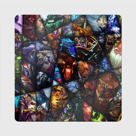 Магнит виниловый Квадрат с принтом Герои Dota 2 в городе Новоалтайск, полимерный материал с магнитным слоем | размер 9*9 см, закругленные углы | cs go | dota 2 | lina | navi | puck | razor | shadow fiend | steam | video games | virtus pro | видео игры | демоны | дота 2 | киберспорт | молния | скелеты
