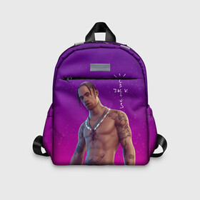 Детский рюкзак 3D с принтом FORTNITE TRAVIS SCOTT в городе Новоалтайск, 100% полиэстер | лямки с регулируемой длиной, сверху петелька, чтобы рюкзак можно было повесить на вешалку. Основное отделение закрывается на молнию, как и внешний карман. Внутри дополнительный карман. По бокам два дополнительных кармашка | astronomical | fortnite | travis scott | астрономикал | концерт | концерт в фортнайт | тревис скотт | трэвис скотт | фортнайт