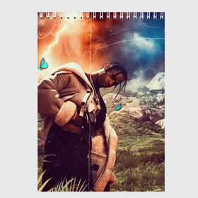 Скетчбук с принтом TRAVIS SCOTT в городе Новоалтайск, 100% бумага
 | 48 листов, плотность листов — 100 г/м2, плотность картонной обложки — 250 г/м2. Листы скреплены сверху удобной пружинной спиралью | Тематика изображения на принте: astronomical | fortnite | travis scott | астрономикал | концерт | концерт в фортнайт | тревис скотт | трэвис скотт | фортнайт