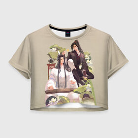 Женская футболка Crop-top 3D с принтом Wei Ying and Lan Zhan в городе Новоалтайск, 100% полиэстер | круглая горловина, длина футболки до линии талии, рукава с отворотами | mo dao zu shi | ваньинь | вэй ин | вэй усянь | лань ванцзи | лань чжань | магистр дьявольского культа | цзян чэн