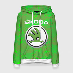 Женская толстовка 3D с принтом Skoda в городе Новоалтайск, 100% полиэстер  | двухслойный капюшон со шнурком для регулировки, мягкие манжеты на рукавах и по низу толстовки, спереди карман-кенгуру с мягким внутренним слоем. | octavia | rapid | skoda | superb | volkswagen | vw | yeti | авто | автомобиль | ам | ети | карбон | машина | октавия | рапид | суперб | шкода