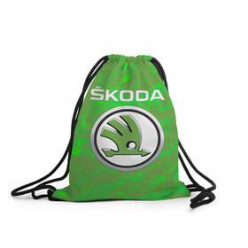 Рюкзак-мешок 3D с принтом Skoda в городе Новоалтайск, 100% полиэстер | плотность ткани — 200 г/м2, размер — 35 х 45 см; лямки — толстые шнурки, застежка на шнуровке, без карманов и подкладки | Тематика изображения на принте: octavia | rapid | skoda | superb | volkswagen | vw | yeti | авто | автомобиль | ам | ети | карбон | машина | октавия | рапид | суперб | шкода