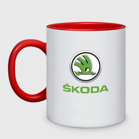 Кружка двухцветная с принтом Skoda в городе Новоалтайск, керамика | объем — 330 мл, диаметр — 80 мм. Цветная ручка и кайма сверху, в некоторых цветах — вся внутренняя часть | Тематика изображения на принте: octavia | rapid | skoda | superb | volkswagen | vw | yeti | авто | автомобиль | ам | ети | карбон | машина | октавия | рапид | суперб | шкода