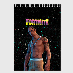 Скетчбук с принтом Travis Scott Fortnite в городе Новоалтайск, 100% бумага
 | 48 листов, плотность листов — 100 г/м2, плотность картонной обложки — 250 г/м2. Листы скреплены сверху удобной пружинной спиралью | Тематика изображения на принте: astronomical | epic games | fortnite | travis scott | ивент | ивент fortnite | концерт | концерт fortnite | скин travis scott | тревис | трэвис скотт | фортнайт