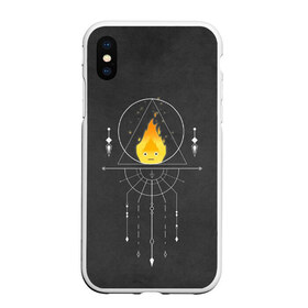 Чехол для iPhone XS Max матовый с принтом Кальцифер в городе Новоалтайск, Силикон | Область печати: задняя сторона чехла, без боковых панелей | Тематика изображения на принте: ведьма пустоши | кальцифер | маркл | пугало | пугало репка | софи | софи хаттер | хаул | хаул пендрагон | ходячий замок | ходячий замок хаула