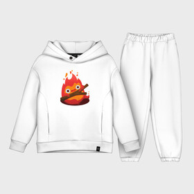 Детский костюм хлопок Oversize с принтом Calcifer в городе Новоалтайск,  |  | Тематика изображения на принте: ведьма пустоши | кальцифер | маркл | пугало | пугало репка | софи | софи хаттер | хаул | хаул пендрагон | ходячий замок | ходячий замок хаула