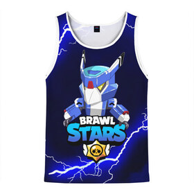 Мужская майка 3D с принтом BRAWL STARS MECHA CROW в городе Новоалтайск, 100% полиэстер | круглая горловина, приталенный силуэт, длина до линии бедра. Пройма и горловина окантованы тонкой бейкой | Тематика изображения на принте: 8 бит | bibi | brawl stars | crow | leon | leon shark | max | mecha crow | mr.p | phoenix | sally leon | shark | sprout | stars | virus | werewolf | акула | биби | вирус | ворон | леон | оборотень | пингвин