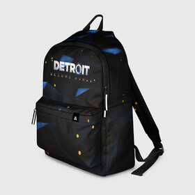 Рюкзак 3D с принтом DETROIT BECOME HUMAN в городе Новоалтайск, 100% полиэстер | лямки с регулируемой длиной, сверху петелька, чтобы рюкзак можно было повесить на вешалку. Основное отделение закрывается на молнию, как и внешний карман. Внутри два дополнительных кармана, один из которых закрывается на молнию. По бокам два дополнительных кармашка | action | ai | android | connor | detroit become human | game | rk 800 | rk 900 | андроиды | детектив | игра | игры | интерактивное кино | кара | коннор | логотип | маркус | роботы | фирменный стиль | экшн