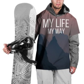 Накидка на куртку 3D с принтом My Life My Way в городе Новоалтайск, 100% полиэстер |  | Тематика изображения на принте: my life | английский | горы | градиент | лес | мемы | мрак | мрачный | прикольные | пропасть | с надписями | серый | серьезные | со смыслом | страшный | тайга | темные | тьма | цитаты | черный