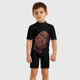 Детский купальный костюм 3D с принтом Travis Scott в городе Новоалтайск, Полиэстер 85%, Спандекс 15% | застежка на молнии на спине | astronomical | astroworld | astroworld travis scott | fortnite | travis scott | концерт | концерт fortnite | космос | рэпер | тревис | трэвис скотт | фортнайт
