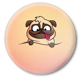 Значок с принтом Tasty в городе Новоалтайск,  металл | круглая форма, металлическая застежка в виде булавки | Тематика изображения на принте: животные | забавные | звери | смешные | собаки