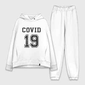 Женский костюм хлопок Oversize с принтом Covid 19 в городе Новоалтайск,  |  | china | coronavirus | covid 19 | covid19 | virus | болезнь | больница | вирус | гигиена | грипп | заражение | инфекция | италия | карантин | кашель | китай | клиника | корона | коронавирус | маска | пандемия | самоизоляция | 