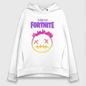 Женское худи Oversize хлопок с принтом TRAVIS SCOTT+FORTNITE в городе Новоалтайск, френч-терри — 70% хлопок, 30% полиэстер. Мягкий теплый начес внутри —100% хлопок | боковые карманы, эластичные манжеты и нижняя кромка, капюшон на магнитной кнопке | america | astroworld | cactus jack | fortnite | fortnite 2 | fortnite х | mask | rap | smile | smiley | travis scott | usa | wish you were here | америка | зарубежный реп | кактус джек | маска | реп | смайлик | сша | трэвис скотт | улыбка 