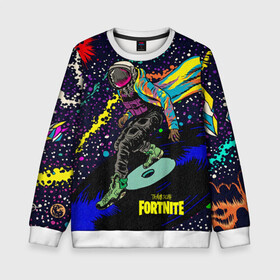 Детский свитшот 3D с принтом TRAVIS SCOTT+FORTNITE в городе Новоалтайск, 100% полиэстер | свободная посадка, прямой крой, мягкая тканевая резинка на рукавах и понизу свитшота | america | astro jack | astroworld | cactus jack | fortnite | fortnite 2 | fortnite х | rap | travis scott | usa | wish you were here | америка | астро джек | зарубежный реп | кактус джек | реп | сша | трэвис скотт | фортнайт | фортнайт 2