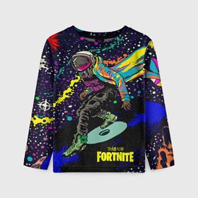 Детский лонгслив 3D с принтом TRAVIS SCOTT+FORTNITE в городе Новоалтайск, 100% полиэстер | длинные рукава, круглый вырез горловины, полуприлегающий силуэт
 | america | astro jack | astroworld | cactus jack | fortnite | fortnite 2 | fortnite х | rap | travis scott | usa | wish you were here | америка | астро джек | зарубежный реп | кактус джек | реп | сша | трэвис скотт | фортнайт | фортнайт 2