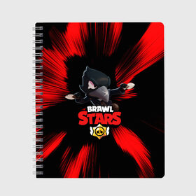 Тетрадь с принтом BRAWL STARS(CROW) в городе Новоалтайск, 100% бумага | 48 листов, плотность листов — 60 г/м2, плотность картонной обложки — 250 г/м2. Листы скреплены сбоку удобной пружинной спиралью. Уголки страниц и обложки скругленные. Цвет линий — светло-серый
 | bibi | brawl stars | brock | bull | crow | dinomike | el brown | el primo | leon | mobile game | nita | poko | ricochet | stars | tara | бравл старс | ворон | леон | мобильные игры