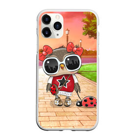 Чехол для iPhone 11 Pro Max матовый с принтом Модная сова с божьей коровкой в городе Новоалтайск, Силикон |  | Тематика изображения на принте: божья коровка | гуляет | жук | жучок | звезда | мода | модная | модная сова | мудрая | мудрая сова | прогулка | сова | сова в очках | совенок | совушка | улица