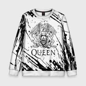 Детский свитшот 3D с принтом QUEEN. в городе Новоалтайск, 100% полиэстер | свободная посадка, прямой крой, мягкая тканевая резинка на рукавах и понизу свитшота | queen | британская рок группа | квин | куин | кьюин | мистер робот | музыка | рами малек | рок | рок музыка | фредди меркьюри
