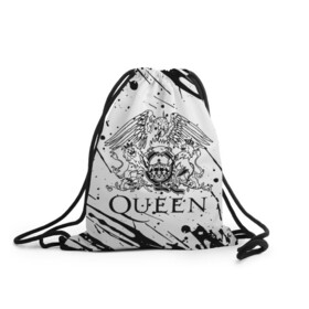 Рюкзак-мешок 3D с принтом QUEEN. в городе Новоалтайск, 100% полиэстер | плотность ткани — 200 г/м2, размер — 35 х 45 см; лямки — толстые шнурки, застежка на шнуровке, без карманов и подкладки | queen | британская рок группа | квин | куин | кьюин | мистер робот | музыка | рами малек | рок | рок музыка | фредди меркьюри
