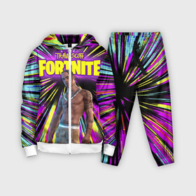 Детский костюм 3D с принтом TRAVIS SCOTT+FORTNITE в городе Новоалтайск,  |  | america | astro jack | astroworld | cactus jack | fortnite | fortnite 2 | fortnite х | rap | travis scott | usa | wish you were here | америка | астро джек | зарубежный реп | кактус джек | реп | сша | трэвис скотт | фортнайт | фортнайт 2