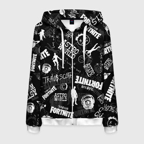 Мужская толстовка 3D на молнии с принтом TRAVIS SCOTT+FORTNITE в городе Новоалтайск, 100% полиэстер | длина до линии бедра, манжеты и пояс оформлены мягкой тканевой резинкой, двухслойный капюшон со шнурком для регулировки, спереди молния, по бокам два кармана | america | astro jack | astroworld | cactus jack | fortnite | fortnite 2 | fortnite х | rap | travis scott | usa | wish you were here | америка | астро джек | зарубежный реп | кактус джек | реп | сша | трэвис скотт | фортнайт | фортнайт 2