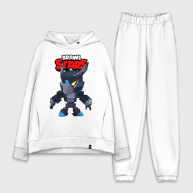 Женский костюм хлопок Oversize с принтом BRAWL STARS CROW BLACK в городе Новоалтайск,  |  | bibi | brawl stars | crow | leon | leon shark | max | mecha crow | mr.p | phoenix | sally leon | sprout | stars | unicorn | virus 8 bit | werewolf | биби | ворон | леон | оборотень | пингвин