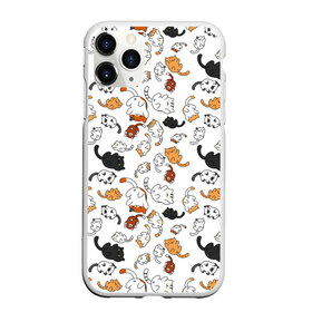 Чехол для iPhone 11 Pro Max матовый кошачьи валяния: в городе Новоалтайск, Силикон | | белая кошка | белый | кот | кошачьи потягушки | кошка | милая мордочка | милота | рыжая кошка | рыжий | чёрная кошка | чёрный
