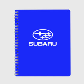 Тетрадь с принтом SUBARU в городе Новоалтайск, 100% бумага | 48 листов, плотность листов — 60 г/м2, плотность картонной обложки — 250 г/м2. Листы скреплены сбоку удобной пружинной спиралью. Уголки страниц и обложки скругленные. Цвет линий — светло-серый
 | 2020 | auto | forester | impreza | outback | sport | sti | subaru | tribeca | wrx | авто | автомобиль | автомобильные | аутбек | бренд | врх | импреза | марка | машины | оутбек | спорт | сти | субару | трибека | форестер