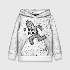 Детская толстовка 3D с принтом FREE HUGS в городе Новоалтайск, 100% полиэстер | двухслойный капюшон со шнурком для регулировки, мягкие манжеты на рукавах и по низу толстовки, спереди карман-кенгуру с мягким внутренним слоем | 7 remake | aerith | fantasy | ff7 | final | ps4 | red | shinra | square enix | vii remake | vii ремейк | айрис | последняя | ред | фантазия | фф7 | шинра
