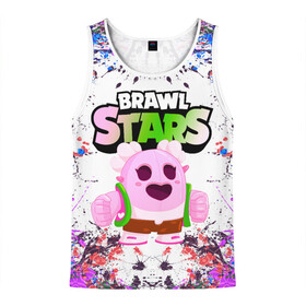 Мужская майка 3D с принтом Sakura Spike Brawl Stars в городе Новоалтайск, 100% полиэстер | круглая горловина, приталенный силуэт, длина до линии бедра. Пройма и горловина окантованы тонкой бейкой | brawl | brawl stars | sakura spike | spike | бравл | бравл кактус | бравл старс | кактус | сакура спайк | спайк | спайк бравл старс