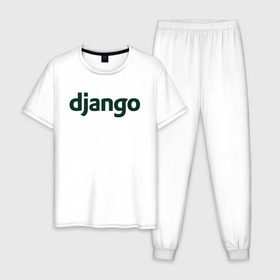 Мужская пижама хлопок с принтом Django в городе Новоалтайск, 100% хлопок | брюки и футболка прямого кроя, без карманов, на брюках мягкая резинка на поясе и по низу штанин
 | Тематика изображения на принте: django | джанго