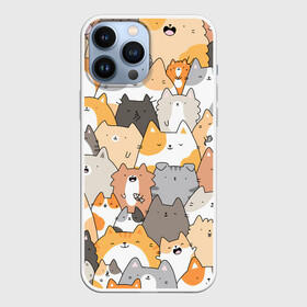 Чехол для iPhone 13 Pro Max с принтом Кошачья стая в городе Новоалтайск,  |  | Тематика изображения на принте: кот | кошка. коты | кошки | кремовый | много животных | рыжий | серий | черный