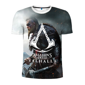 Мужская футболка 3D спортивная с принтом ASSASSIN`S CREED VALHALLA в городе Новоалтайск, 100% полиэстер с улучшенными характеристиками | приталенный силуэт, круглая горловина, широкие плечи, сужается к линии бедра | slayer | valhalla | vikings | асасин | ассасин крид | ассассин | вальхалла | викинги | тамплиеры