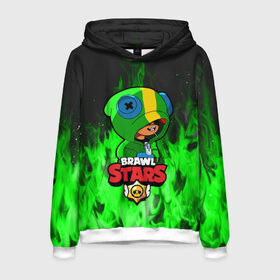 Мужская толстовка 3D с принтом Brawl Stars LEON в городе Новоалтайск, 100% полиэстер | двухслойный капюшон со шнурком для регулировки, мягкие манжеты на рукавах и по низу толстовки, спереди карман-кенгуру с мягким внутренним слоем. | 8 bit | 8 бит | brawl | brawl stars | crow | leon | stars | бравл | бравл старс | браво старс | игра | компьютерная | кров | леон | онлайн | старс