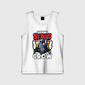 Детская майка хлопок с принтом B.S. MECHA CROW в городе Новоалтайск,  |  | bibi | brawl stars | crow | leon | leon shark | max | mecha crow | mr.p | phoenix | sally leon | sprout | stars | unicorn | virus 8 bit | werewolf | биби | ворон | леон | оборотень | пингвин