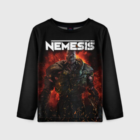 Детский лонгслив 3D с принтом Nemesis в городе Новоалтайск, 100% полиэстер | длинные рукава, круглый вырез горловины, полуприлегающий силуэт
 | jill valentine | nemesis | racoon city | resident evil | resident evil 3 | обитель зла | ракун сити