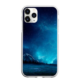 Чехол для iPhone 11 Pro матовый с принтом Ночное поле в городе Новоалтайск, Силикон |  | Тематика изображения на принте: горы | звёздное небо | небо | ночь | облака | поле