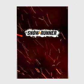 Постер с принтом SNOWRUNNER в городе Новоалтайск, 100% бумага
 | бумага, плотность 150 мг. Матовая, но за счет высокого коэффициента гладкости имеет небольшой блеск и дает на свету блики, но в отличии от глянцевой бумаги не покрыта лаком | snow runner | snowrunner | snowrunner игра | дальнобойщик. | сноу раннер | сноураннер
