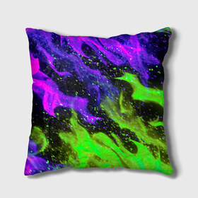 Подушка 3D с принтом PURPLE GREEN FLAME в городе Новоалтайск, наволочка – 100% полиэстер, наполнитель – холлофайбер (легкий наполнитель, не вызывает аллергию). | состоит из подушки и наволочки. Наволочка на молнии, легко снимается для стирки | abstraction | bright | fire | flame | geometry | heat | hexagon | light | neon | texture | triangle | wildfire | абстракция | геометрия | искры | неон | неоновый | огненный | огонь | пламя | пожар | соты | текстура