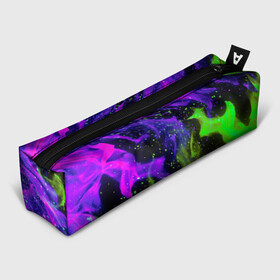 Пенал 3D с принтом PURPLE GREEN FLAME в городе Новоалтайск, 100% полиэстер | плотная ткань, застежка на молнии | abstraction | bright | fire | flame | geometry | heat | hexagon | light | neon | texture | triangle | wildfire | абстракция | геометрия | искры | неон | неоновый | огненный | огонь | пламя | пожар | соты | текстура