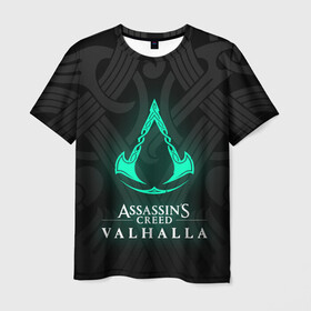 Мужская футболка 3D с принтом ASSASSINS CREED VALHALLA в городе Новоалтайск, 100% полиэфир | прямой крой, круглый вырез горловины, длина до линии бедер | s creed | ассасин | ассасин крид. | скандинавия