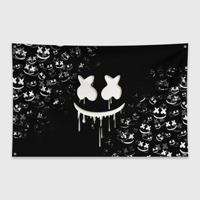 Флаг-баннер с принтом Marshmello в городе Новоалтайск, 100% полиэстер | размер 67 х 109 см, плотность ткани — 95 г/м2; по краям флага есть четыре люверса для крепления | dj | marshmello | usa | америка | клуб | клубная музыка | мармело | маршмелло | маршмеллоу | музыка | музыкант